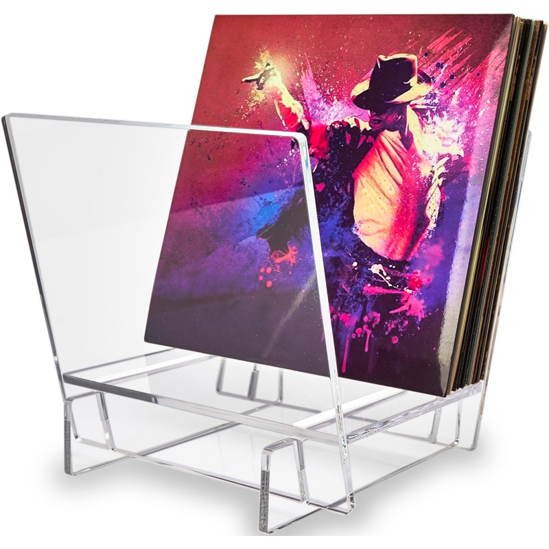 Honygebia Acrylic Vinyl Record Holder, Storing Collection of 40 Premium