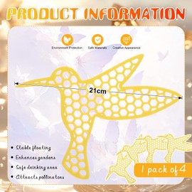 AceOrbit 4 Pack Floating Bee Island 6.5 Inch EVA Foam Butterfly Floating Bee Watering Station Insect Waterer for Feeding Bath Outdoor Garden Decor(Yellow)