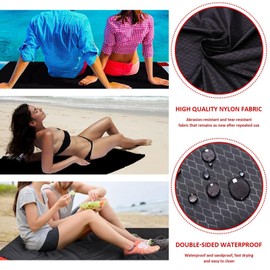 QEEROYO Picnic Blanket, Waterproof Picnic Mat, Mini Pocket Beach Mat, 70x110cm Picnic Mat Washable, with Handle, Foldable, Suitable for Hiking Travel Outdoor Camping, Park, Red