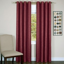 ACHIM Light Filtering Curtain Panels for Windows - 52" x 84" - Burgundy - Room Darkening Lined Grommet Drapes for Bedroom & Living Room - Polyester, Machine Washable
