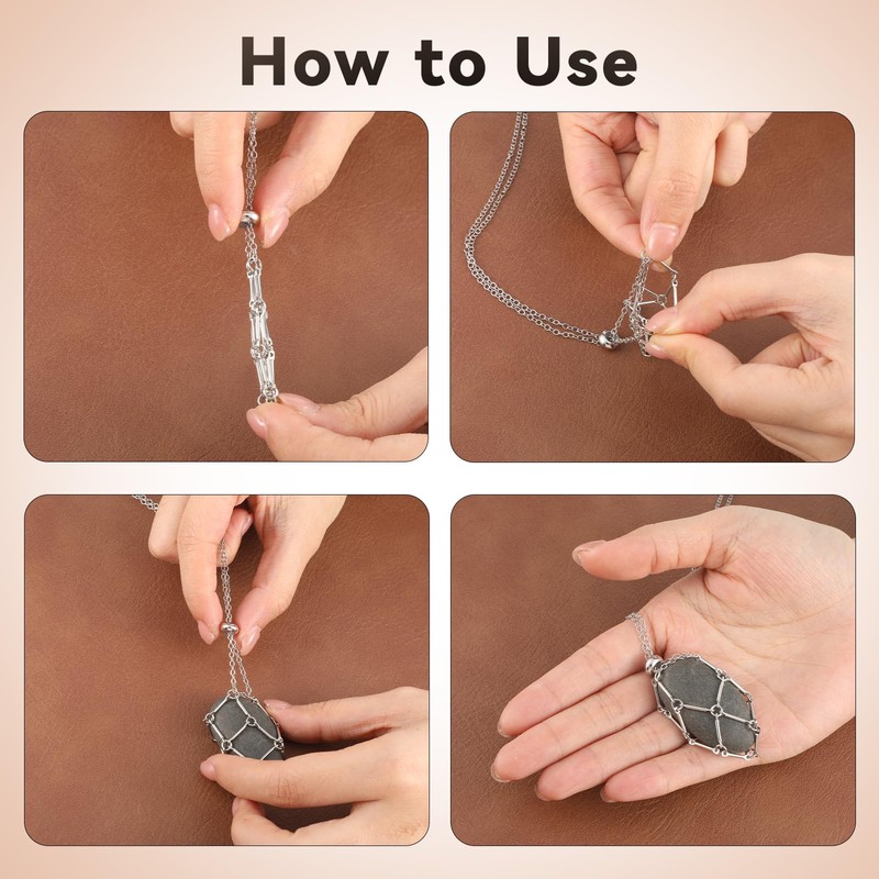 3 PCS Crystal Cage Necklace, Necklace Holder, Crystal Holder Cage,