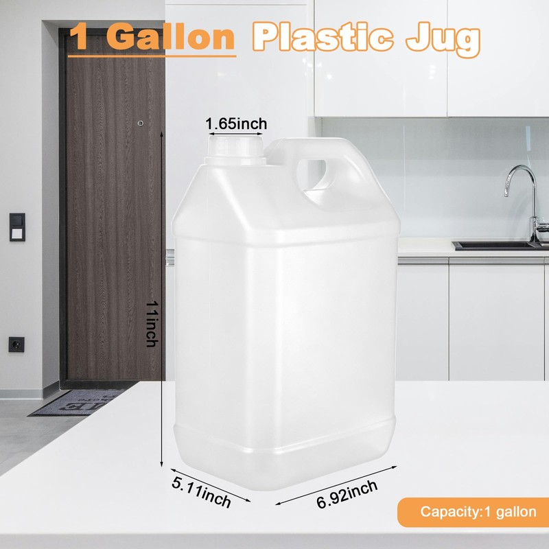 1 Gallon Water Jugs with Caps Empty Liquid Oil Storage