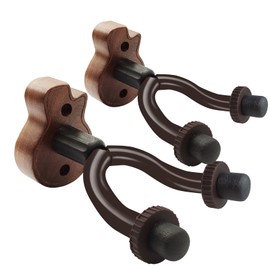 TTCR-II Pack of 2 Guitar Wall Mount, Wooden Guitar Holder Wall Guitar Stand Guitar Holder Guitar Hook for Acoustic Electric Classical Bass Guitar Violin Ukulele Wall Mount