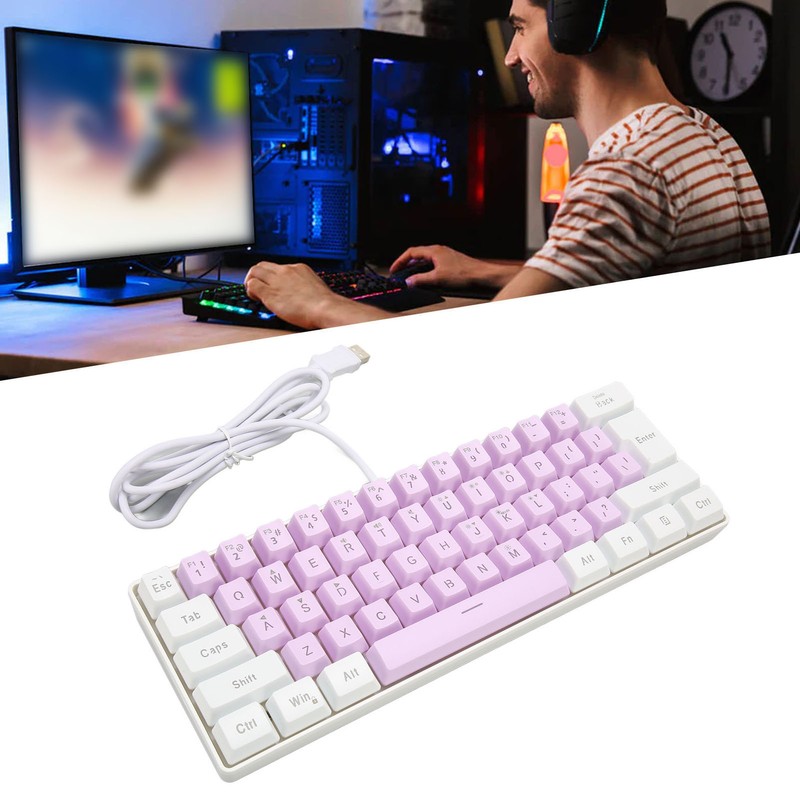 Gaming Keyboard USB 61 Keys RGB Backlit Ergonomic Contrast Color