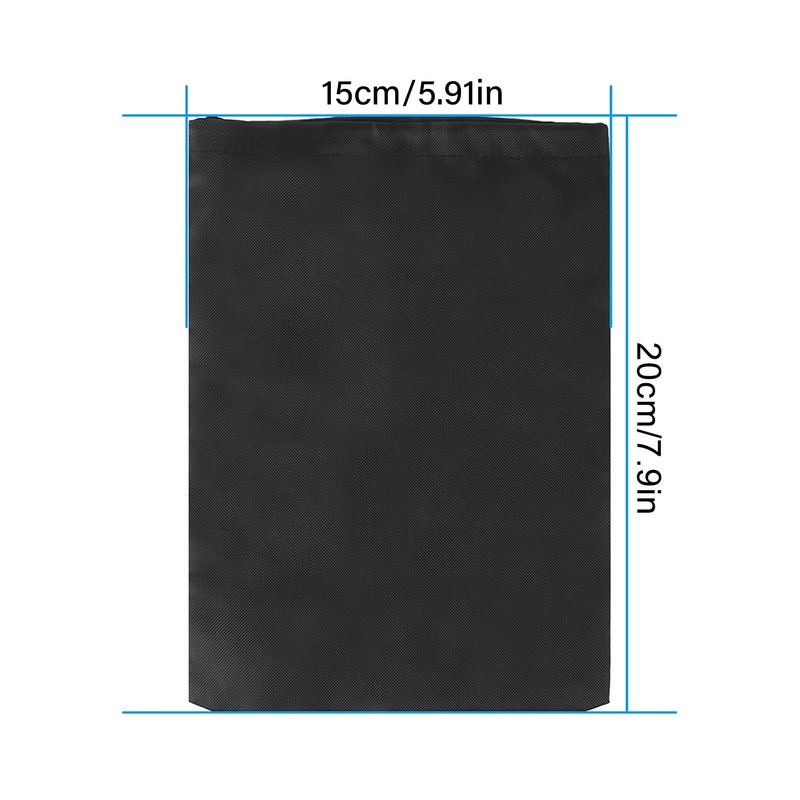 Keenso Black Drawstring Bag, 10 Pcs Portable Polyester Waterproof Drawstring