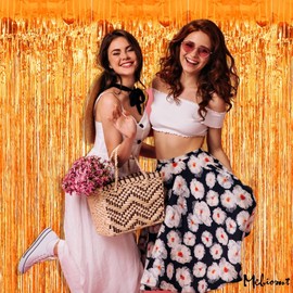 Orange Graduation Party Decorations/Orange Birthday Party Decorations/Fall Birthday Decorations Orange/Fall Bridal Shower Wedding Thanksgiving/Orange Balloons/Sequin Table Runner Foil Fringe Curtains