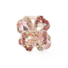 Yeshan Rhinestone and Crystal Metal Jaw Claw Hair Clip,Small Butterfly Design Barrettes for Women,pack of 6.