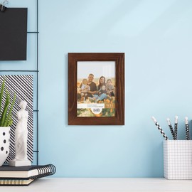 Renditions Gallery 3.5x5 inch Picture Frame Chestnut Wood Grain Frame, High-end Modern Style, Made of Solid Wood and High Definition Glass for Wall and Tabletop Photo Display