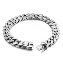 ziqiudie 925 Sterling Silver Italian Solid 10-12-14mm Diamond-Cut Cuban Link Curb Chain Bracelet for Men, Jewelry Party Birthday Gift (10 inches, 14width)