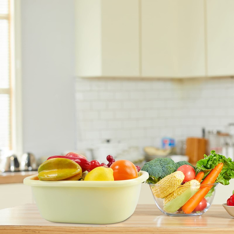 Jekiyo 8 Cuartos Palangana de Plastico (Púrpura, Amarillo, Azul)