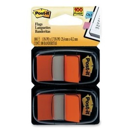 Post-it Flags Standard Tape Flags in Dispenser, Orange, 100 Flags/Dispenser