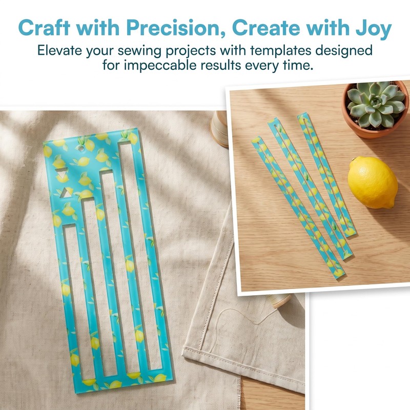 Zipper Pocket Template Set, 7/8/9 Inch Sewing Template for Inserting