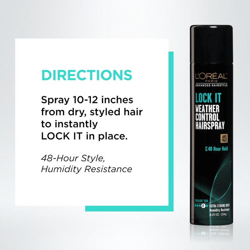 L'Oréal Paris Advanced Hairstyle LOCK IT Weather Control Hairspray, 8.25