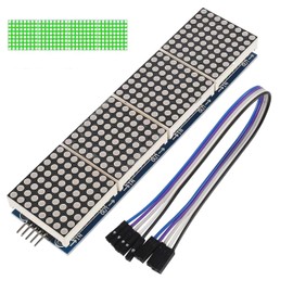 MAX7219 32x8 Dot Matrix Module LED Display Modules for Arduino for Raspberry Pi Microcontroller (Green Light,5 Pin Wire)