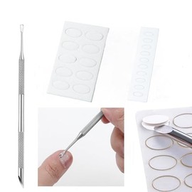 Pre-treatment Cuticle Pusher, Russian Prep Nail Pushers, Dual Ended Cuticle Remover with 100/180 Grit Sandpaper Sheets, Nail Care for Manicure Pedicure Nail Art