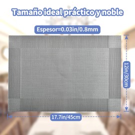 Manteles Individuales, Resistentes Mantel Individual,6 Piezas Tapetes Antideslizantes Resistentes al Calor Lavables Fácil de Limpiar Manteles Individuales PVC Ecológicos para el Restaurante, Cocina, Hotel, Cafetería (Champagne)
