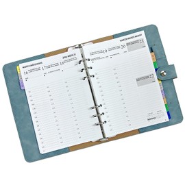 2026 Diary A5 Week to View Vertical, Monthly & Weekly Appointment Planner with Time, Tabs, Storage Pocket, Pen Loop, Contact, Notes, PU Leather Softcover Personal Organiser Refillable, Jan.26-Dec.26