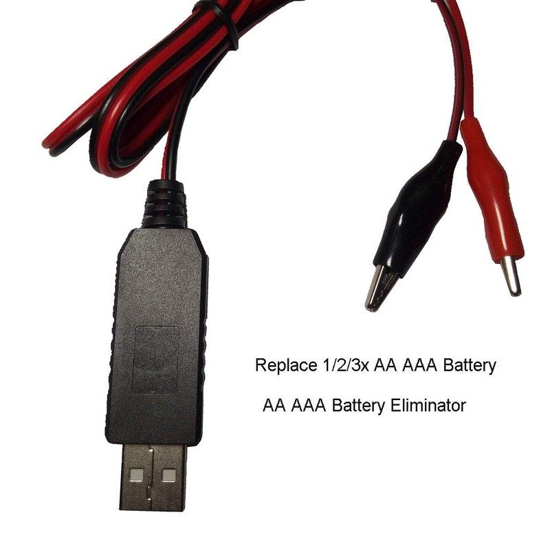 KHIOPNT AA AAA Battery Eliminator USB 5V to 1.5V/3V/4.5V/6V Step-Down