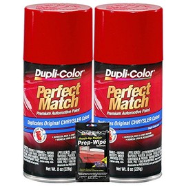 Dupli-Color Radiant Fire Perfect Match Automotive Paint for Chrysler Vehicles - 8 oz, Bundles with Prep Wipe (3 Items)