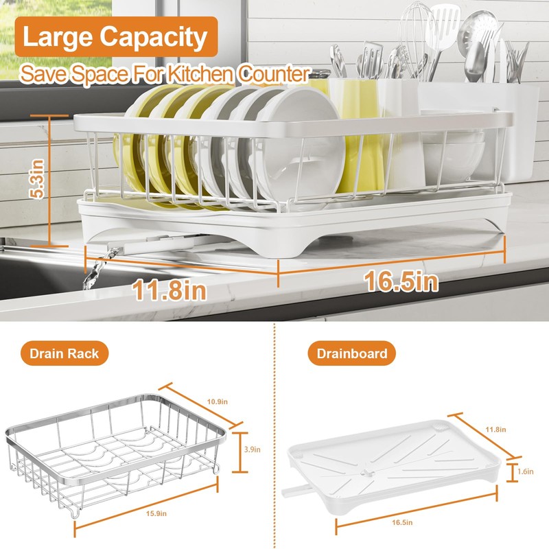 arshray Stainless Steel Dish Drying Rack – 304 Grade Dish