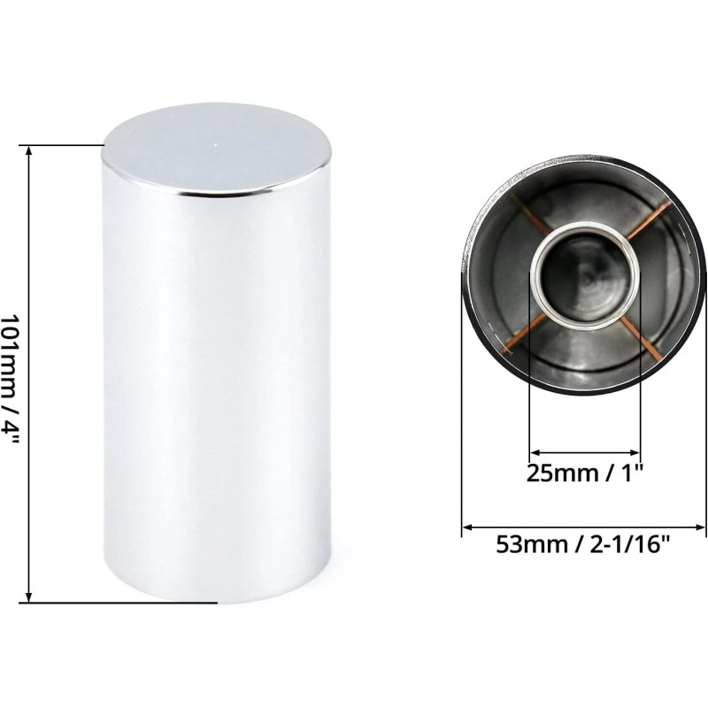 XIUHUA 20PCS 33mm Lug Nut Covers Chrome Screw-On 4" ABS