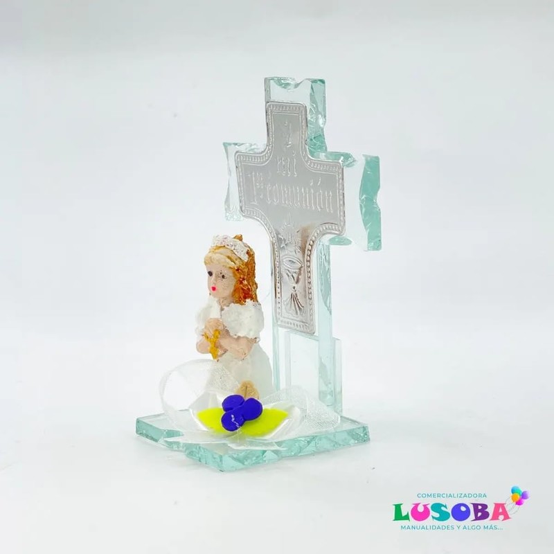 Cruz de Cristal Recuerdo Comunion Niña 12 Piezas