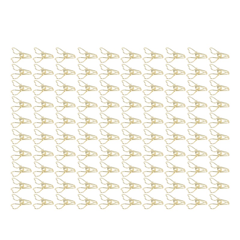 100pcs Binder Clips Heart Style Long Tail Shape Metal Iron