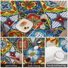 Swono Mexican Pattern Rectangular Tablecloth Ethnic Mosaic Patchwork Mandala Washable