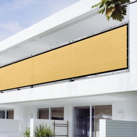 Shade&Beyond 5'x54' Sand Privacy Screen 90% Visibility Blockage Fence Sreen 170 GSM Fencing Mesh Fence Panel for Wall Garden Yard Backyard Indoor Outdoor Home Decoration,A516