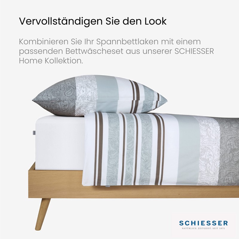 Schiesser Fine Jersey Fitted Sheet/100% Cotton/Available in Various Colours &