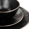 Elama Modern 16 Piece Stoneware Dinnerware Set in Matte Black