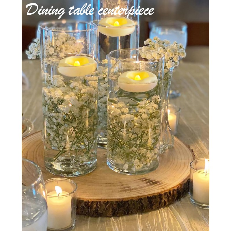 Auemaniliy 48-Pack 2” Floating Candle, 200 Hour Water Activated Warm