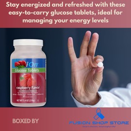 Glucose Tabs- Raspberry Flavor 50 ct (Pack of 2), Boxed by Fusion Shop Store