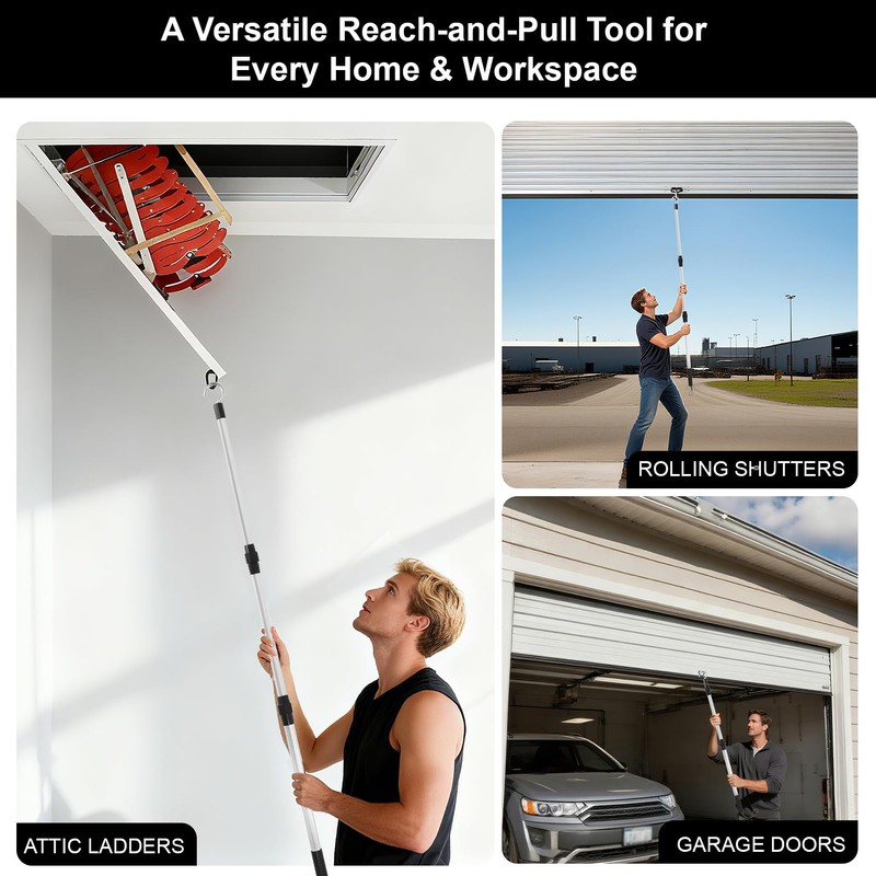 Attic Ladder Pull Down System Kit – Extendable 18"-37" Attic