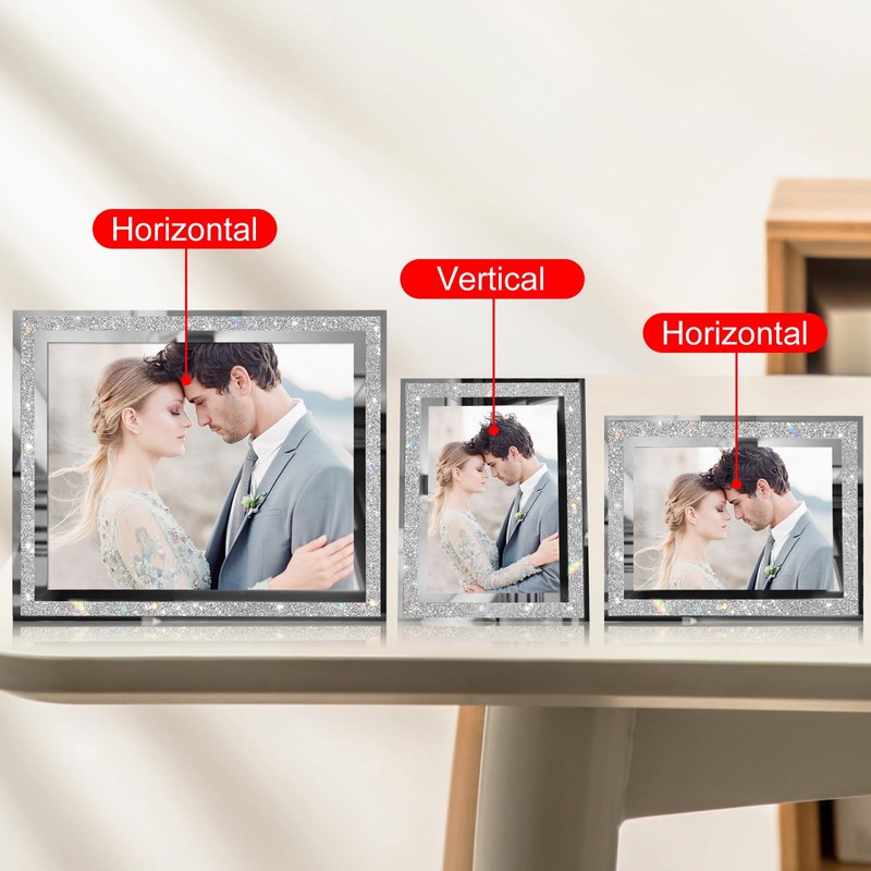 Egofine 5x7 Picture Frames Set of 4, Glass Picture Frames
