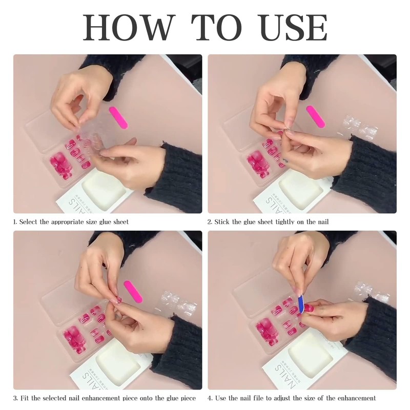 24pcs Short Square False Nails Press on Fake Nail, Nude