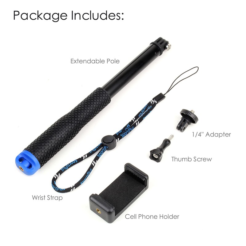 YALLSAME 46" Waterproof Selfie Stick for GoPro Hero 13-1 DJI