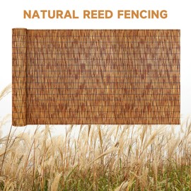 ZNCMRR Reed Fencing Rolls Natural Bamboo Fence 5.5 Feet High Privacy Screen Curtains Fence for Balcony Patio Garden Backyard Shades Outdoor 5.5FT X 16.4FT （Brown）
