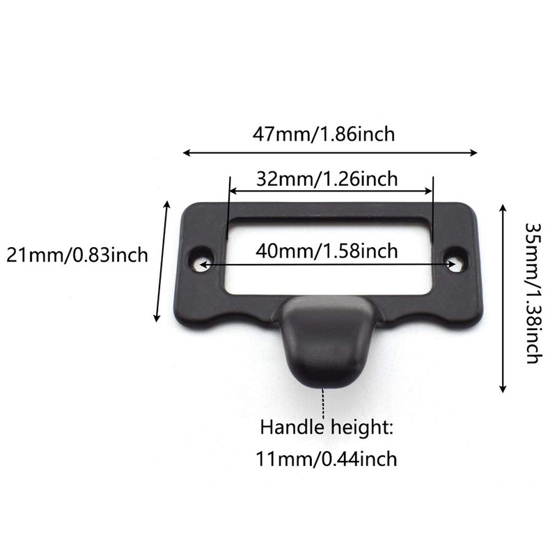 Antique Label Holder Pull Handle, OZXNO 10-Pack Vintage Black Zinc