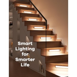 Joyzy 2 Pack Under Cabinet Lights Battery Operated,92 LED Rechargeable Motion Sensor Closet Light Indoor, Dimmable Counter Lights for Kicthen, Wireless Sink Lighting Lamp for Above Stove Hallway
