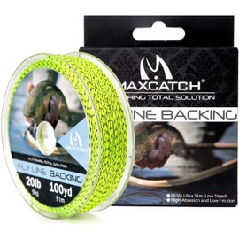 Maxcatch Braided Fly Fishing Line Backing Line 20/30LB, 92m/100yds, 275m/300yards (Yellow&Black, 20LB 275m/300yards)