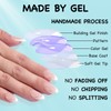 Xumann French Tip False Nails, Short Press on Nails Almond,