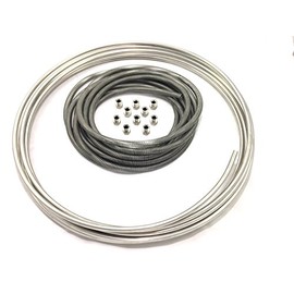The Stop Shop 16 Ft. of 3/16" (4.75 mm) Stainless Steel Tubing with 8 Ft of Stainless Armor and Stainless Fittings