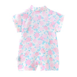 PAUBOLI Kimono Robe Newborn Cotton Yarn Robe Baby Romper Infant Japanese Pajamas… (US, Age, 0 Months, 3 Months, Rose)