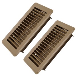 Howeall 4" x 8" Floor Register 2 Pack - Floor Vent Covers Heavy Duty Metal Heat Vent Covers with Rust Proof Finish for Home Floor Heater - Brown