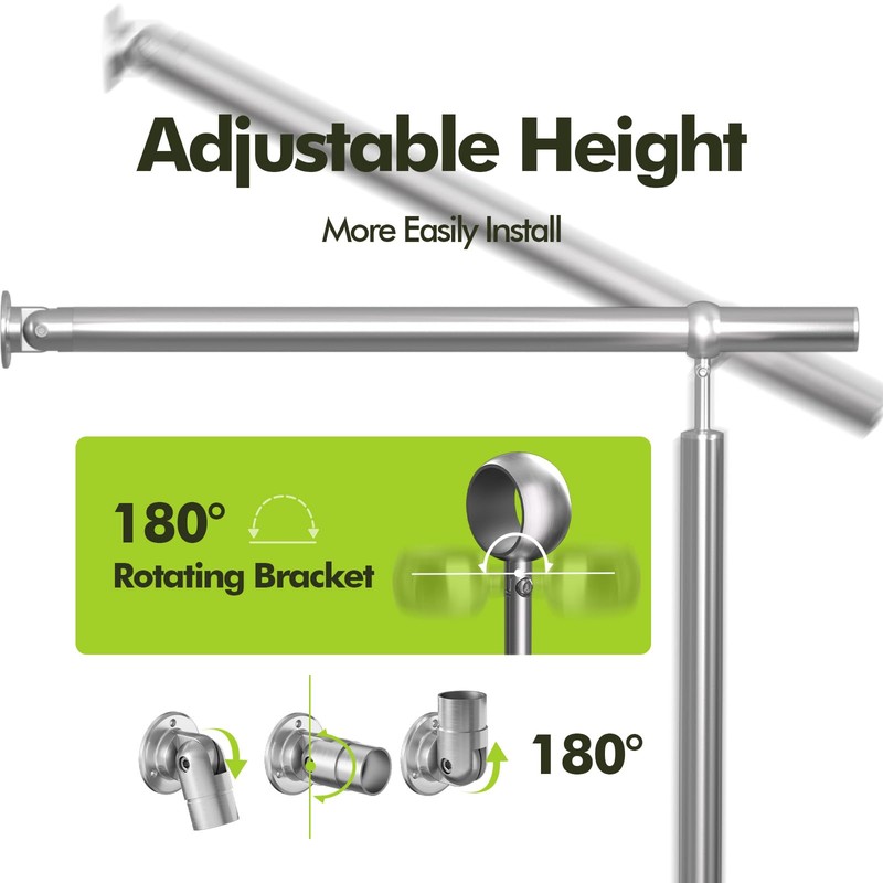 Hand Rails for Steps, 1-2 Step Stainless Steel 304 Single