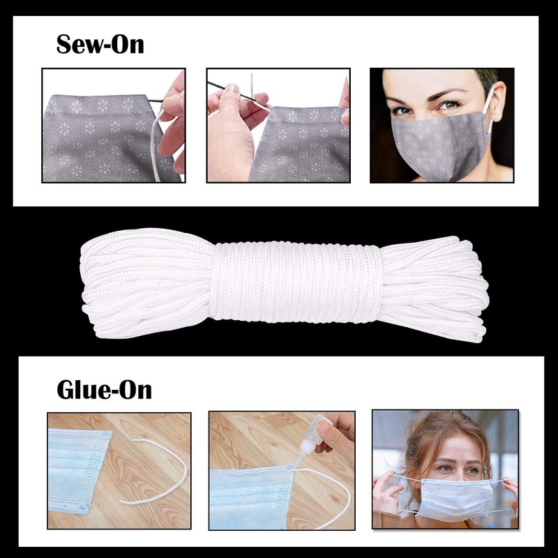 WedDecor 3mm Wide White Elastic Band Thin Ear Loop Strap