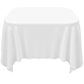 HCTX White Table Cloth Rectangular, 228 * 335cm(90x132inch), White Table Cloth Party, Satin Glossy Washable,White Tablecloths Rectangular for Wedding,Banquet,Celebration,Restaurant