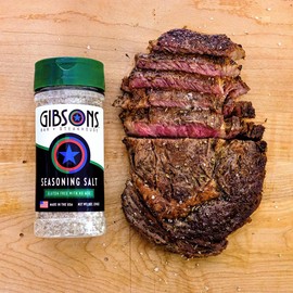 Gibsons Steakhouse Seasoning Salt (6 Ounce Jar) – Original Cooking & Grilling Blend of Spices & Seasonings (Salt, Onion & Garlic) - No MSG & Gluten Free
