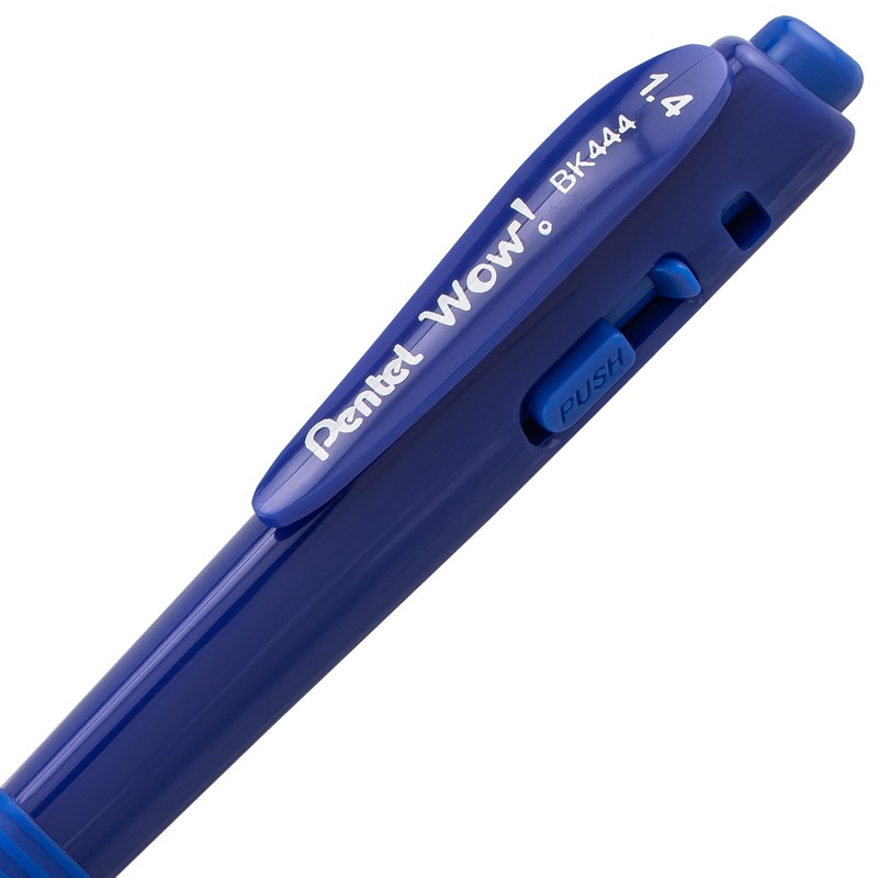 Pentel Wow! Retractable Ballpoint Pen, (1.4mm), Bold Line, Blue Ink,